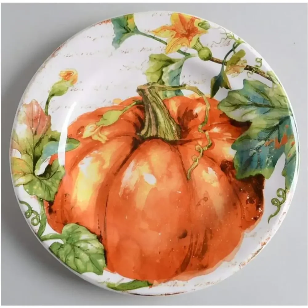 Pier 1 Pumpkin Patch Asst Fall Salad Plates 8.75